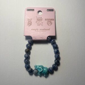 Simply Southern Blue Beaded Elephant Bracelet